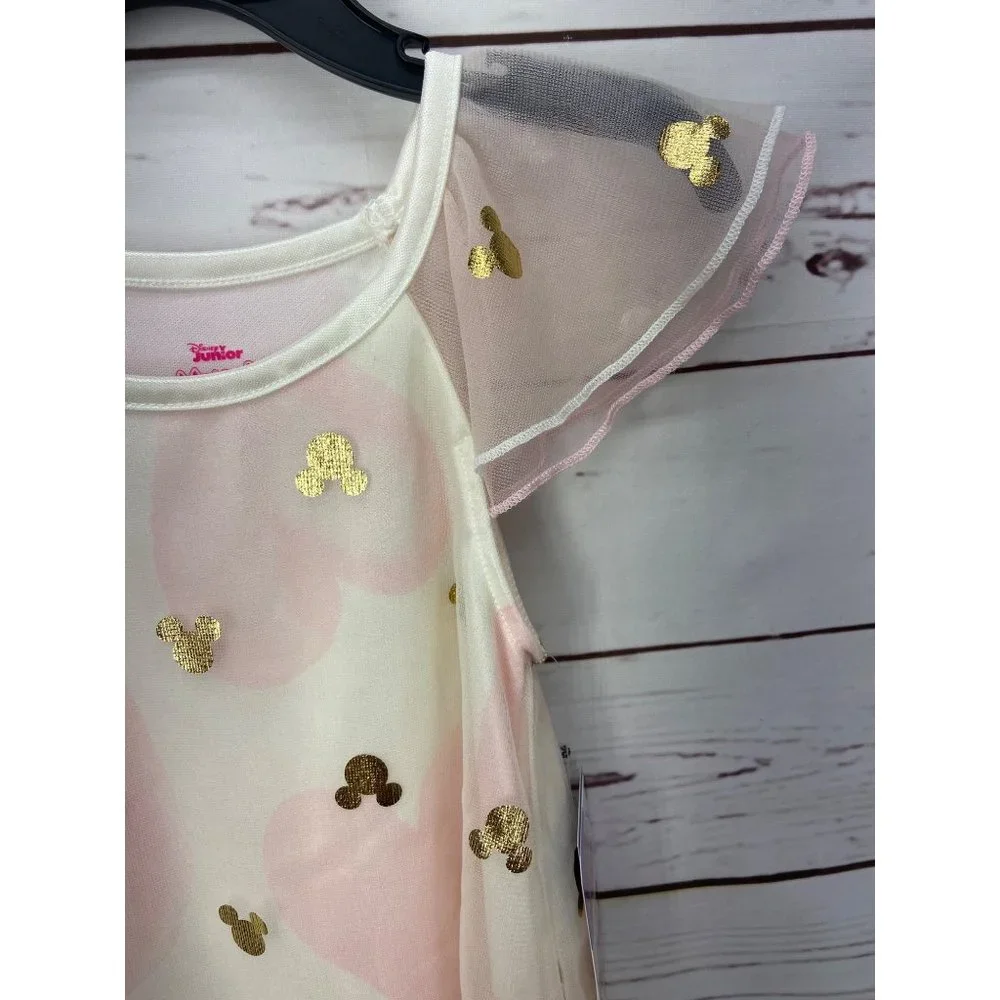 Disney Minnie Mouse Toddler Girl's Valentine's Day Foil Hearts Nightgown, Gown 3 - Picture 4 of 8